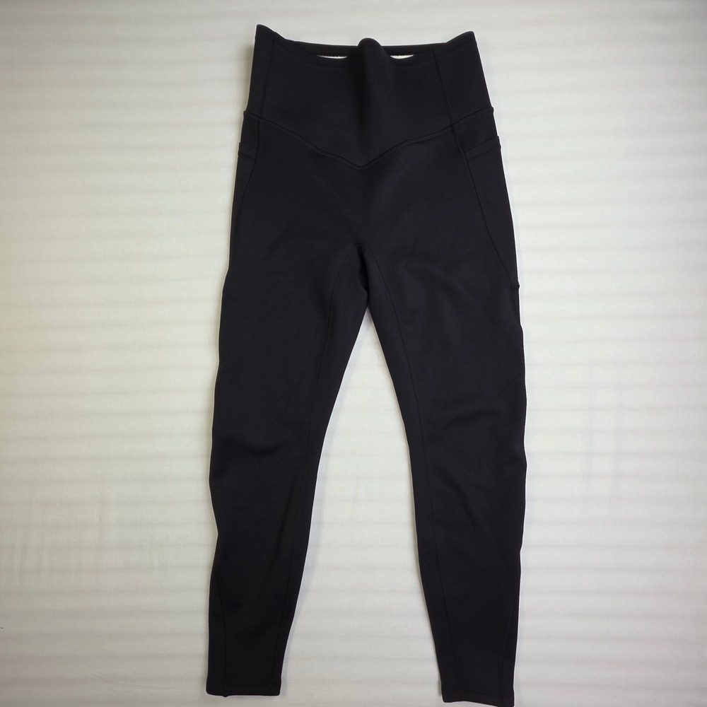 Halara UltraSculpt Extra Heat Fleece Lined Leggings Black High Waist Pockets M